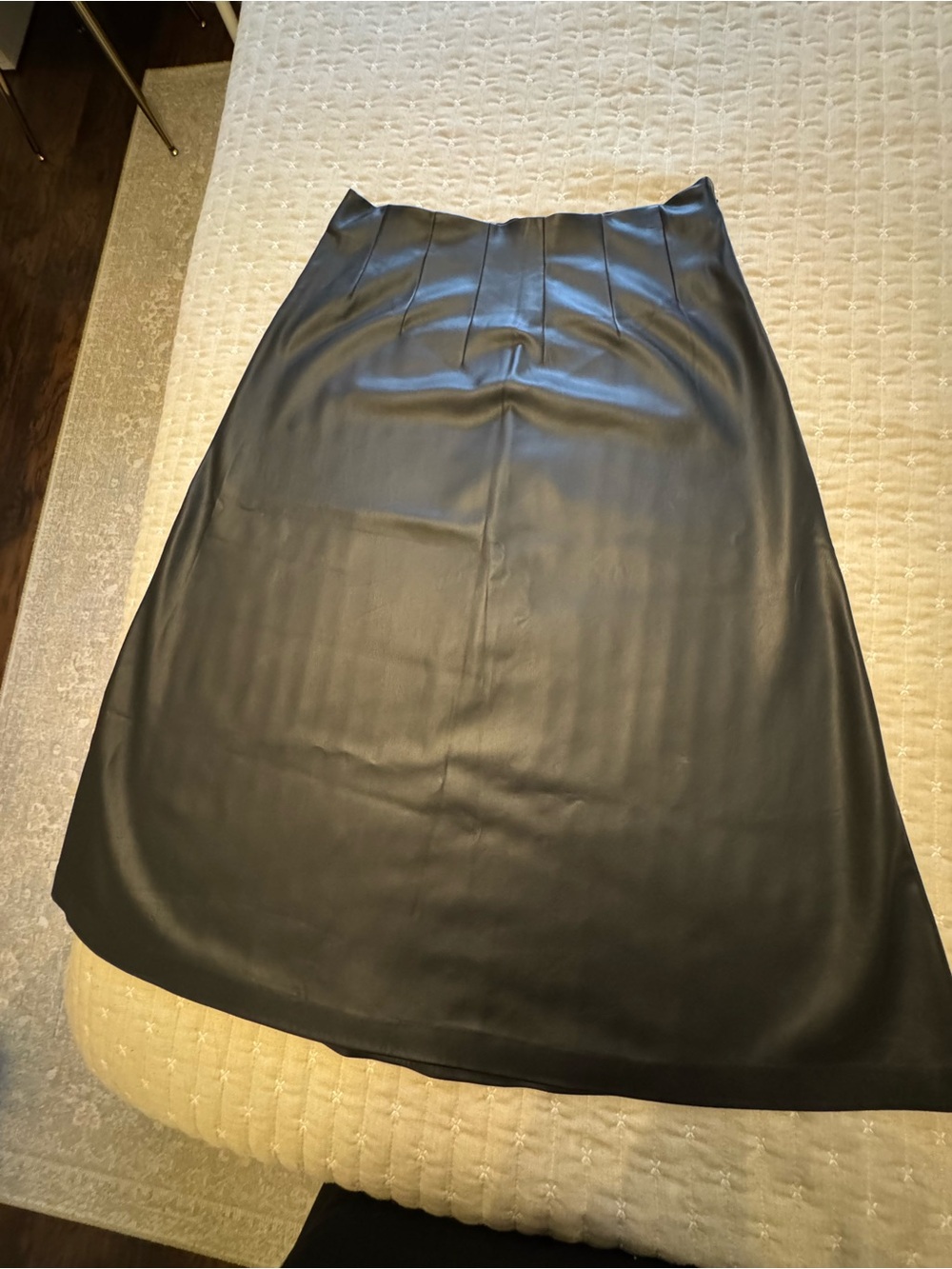 Express Black Faux Leather A-Line Skirt